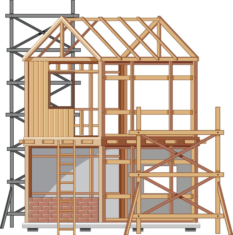 concept de chantier de construction de maison vecteur