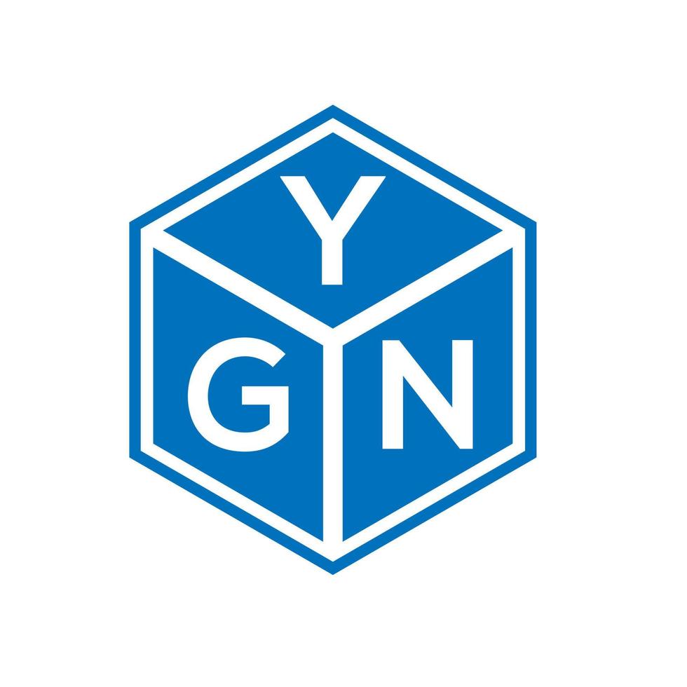 création de logo de lettre ygn sur fond blanc. concept de logo de lettre initiales créatives ygn. conception de lettre ygn. vecteur