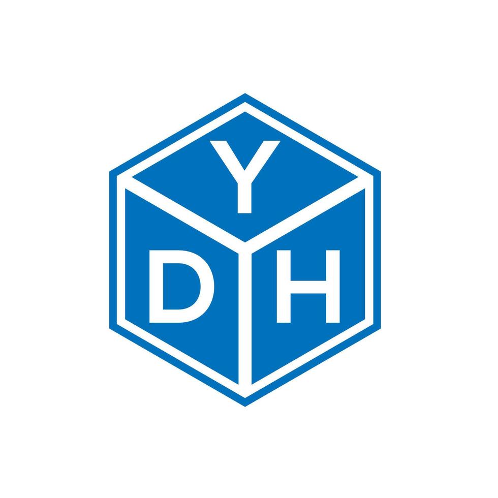 création de logo de lettre ydh sur fond blanc. concept de logo de lettre initiales créatives ydh. conception de lettre ydh. vecteur