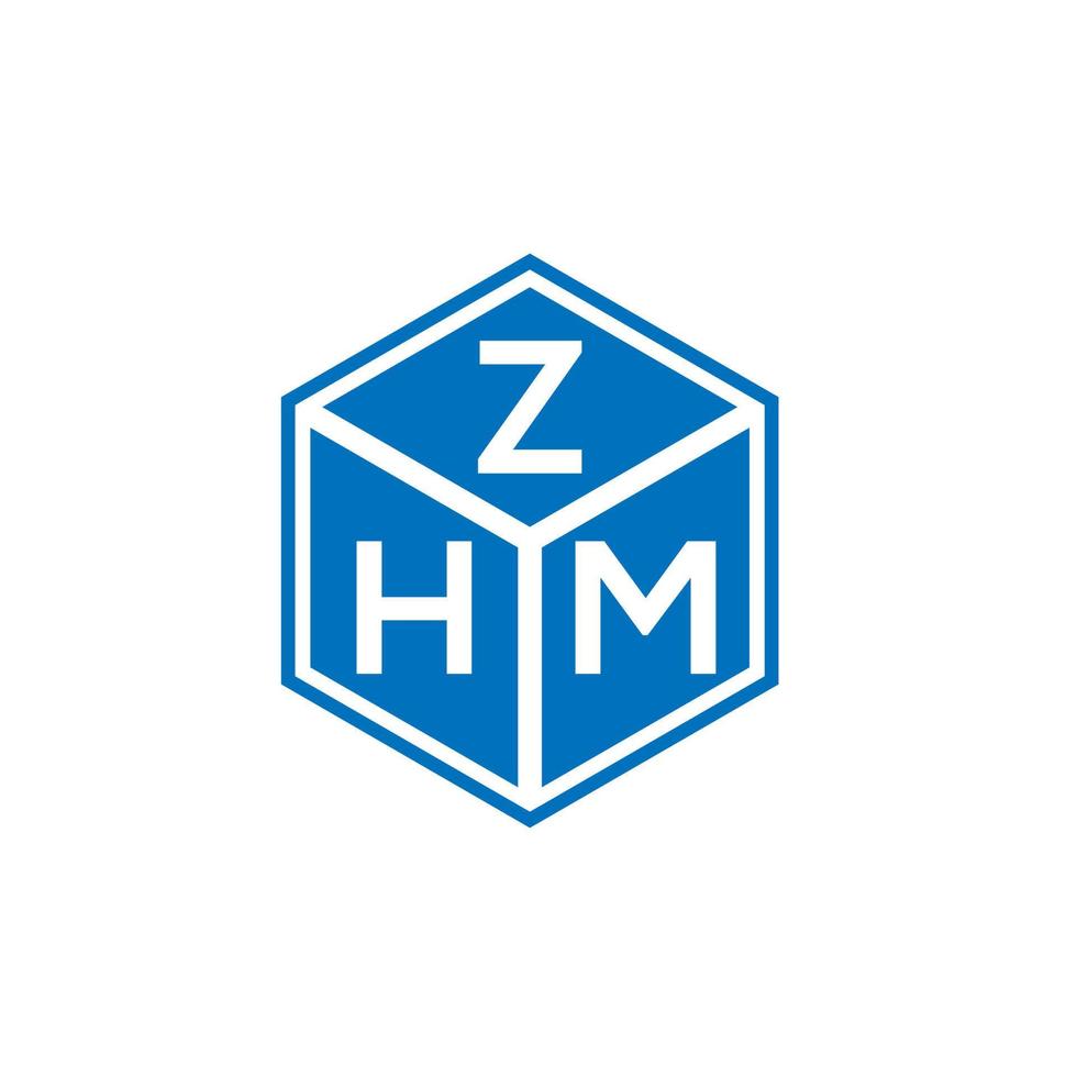 création de logo de lettre zhm sur fond blanc. concept de logo de lettre initiales créatives zhm. conception de lettre zhm. vecteur