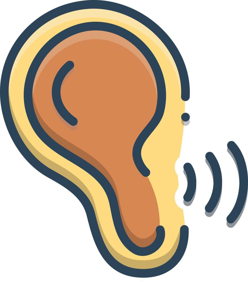 icône colorée pour la reconnaissance de l'oreille vecteur