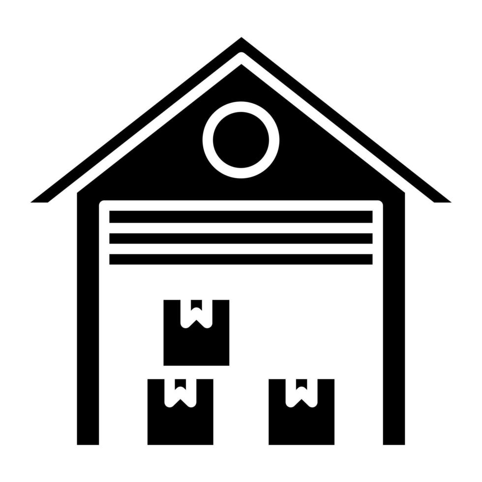 icône de glyphe d'entrepôt vecteur
