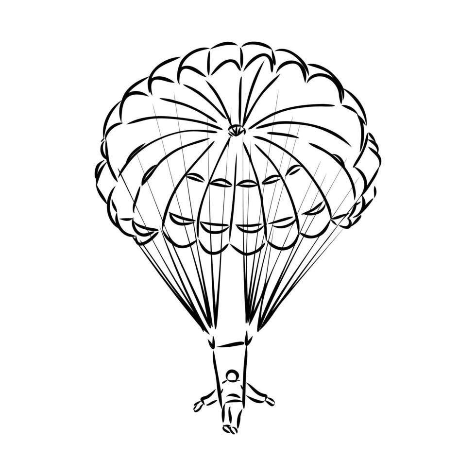 croquis de vecteur de parachutiste