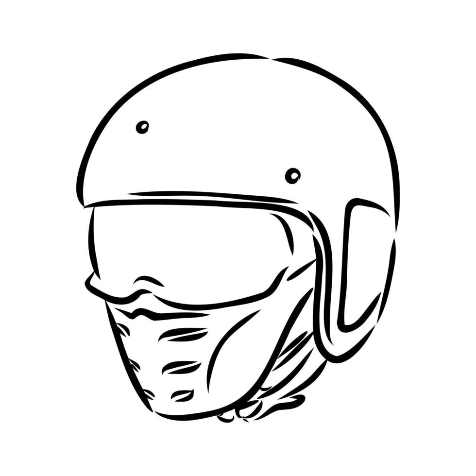 croquis de vecteur de casque de moto