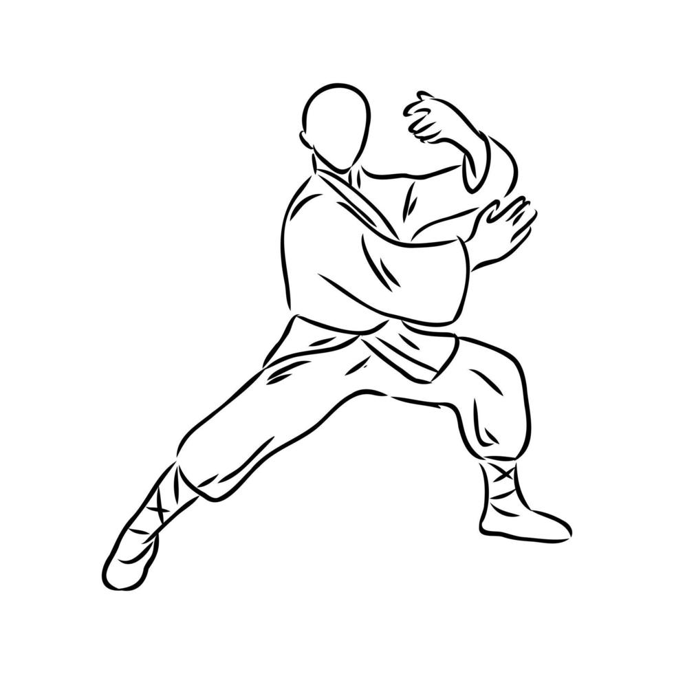 croquis de vecteur de qigong