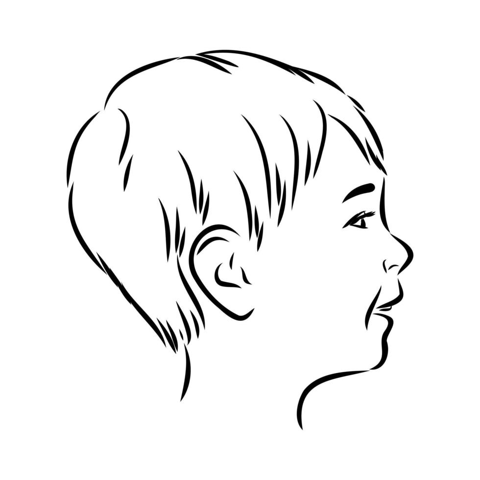 croquis de vecteur de profil enfant