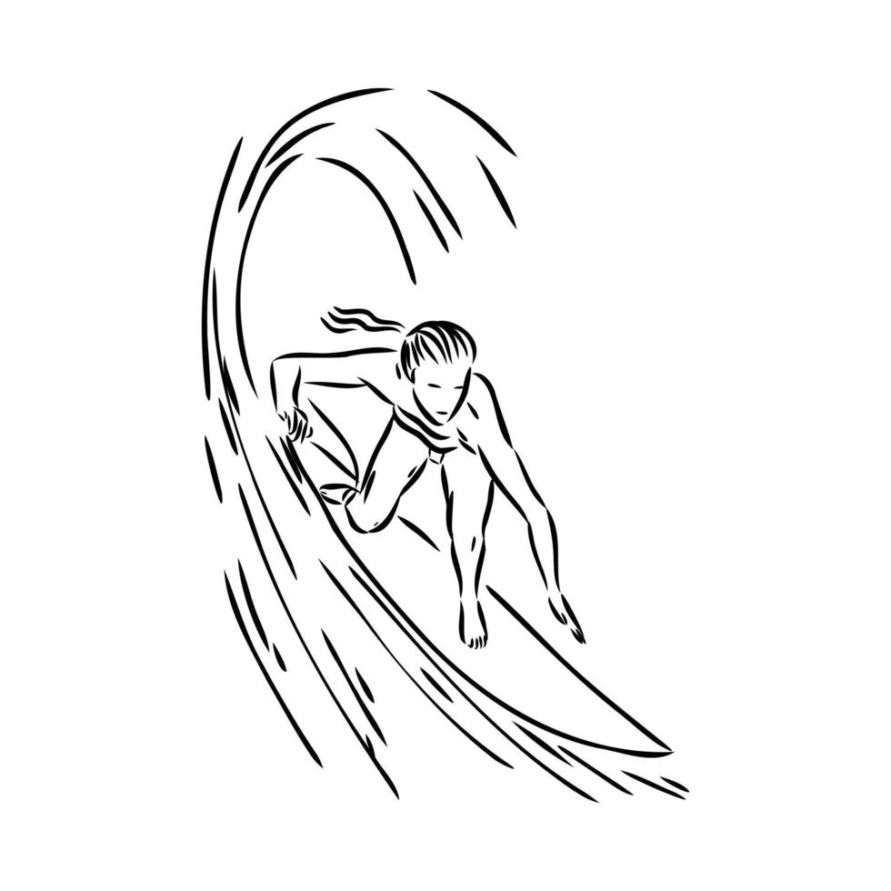 croquis de vecteur de surf