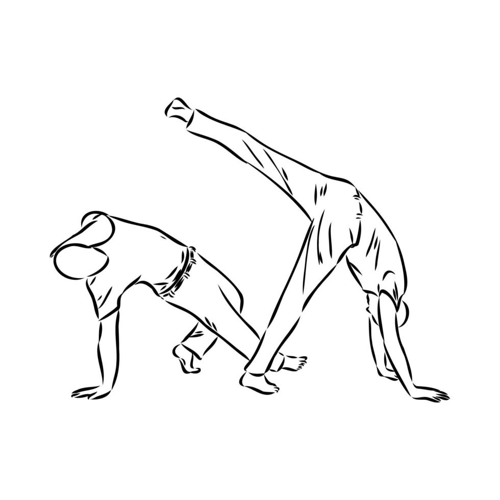 croquis de vecteur de capoeira