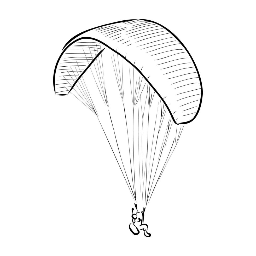 croquis de vecteur de parachutiste