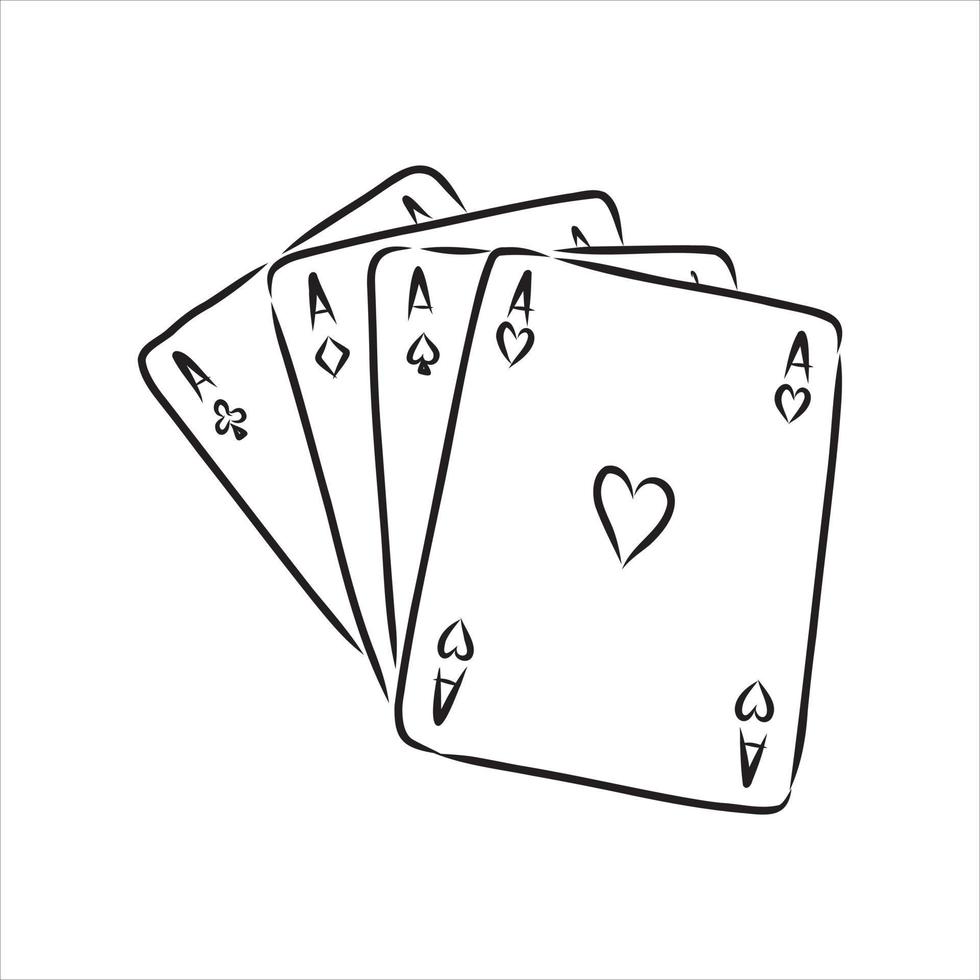 croquis de vecteur de cartes à jouer