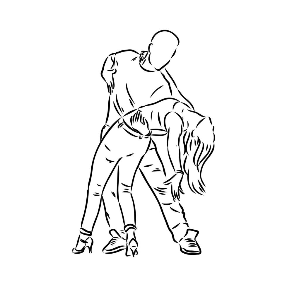 croquis de vecteur de danse bachata