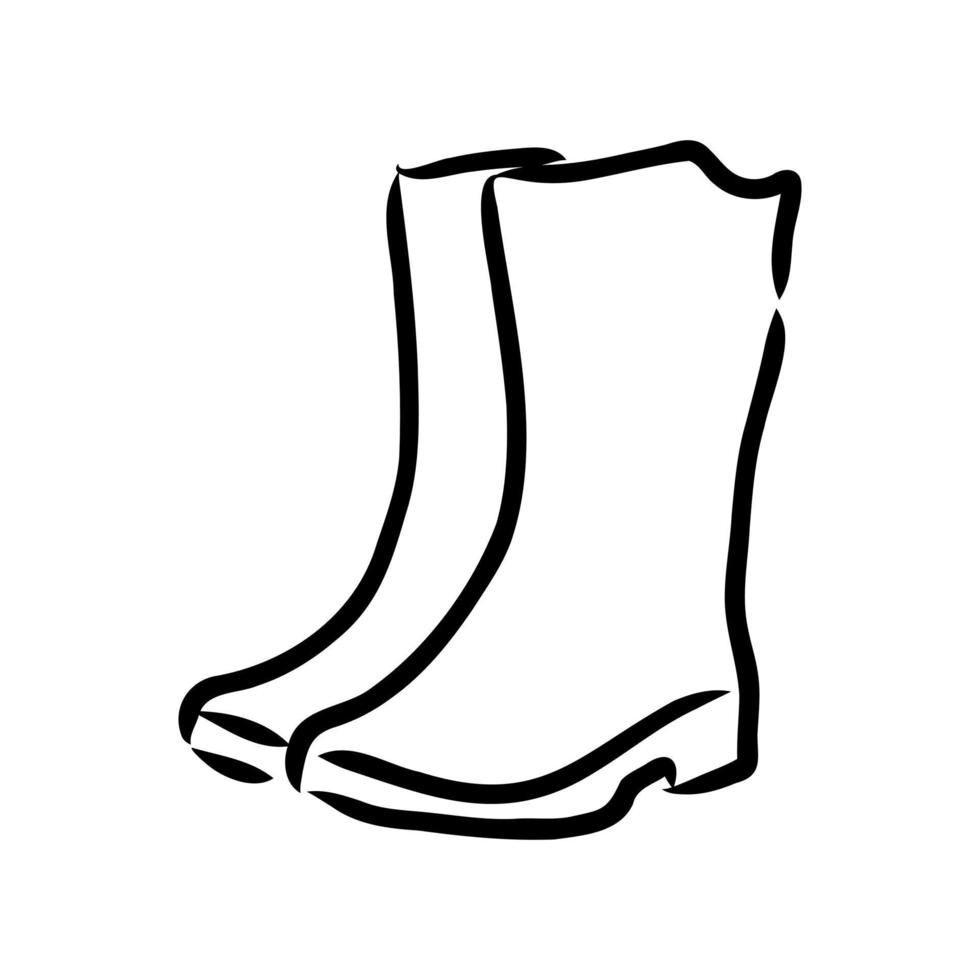 croquis de vecteur de bottes en caoutchouc