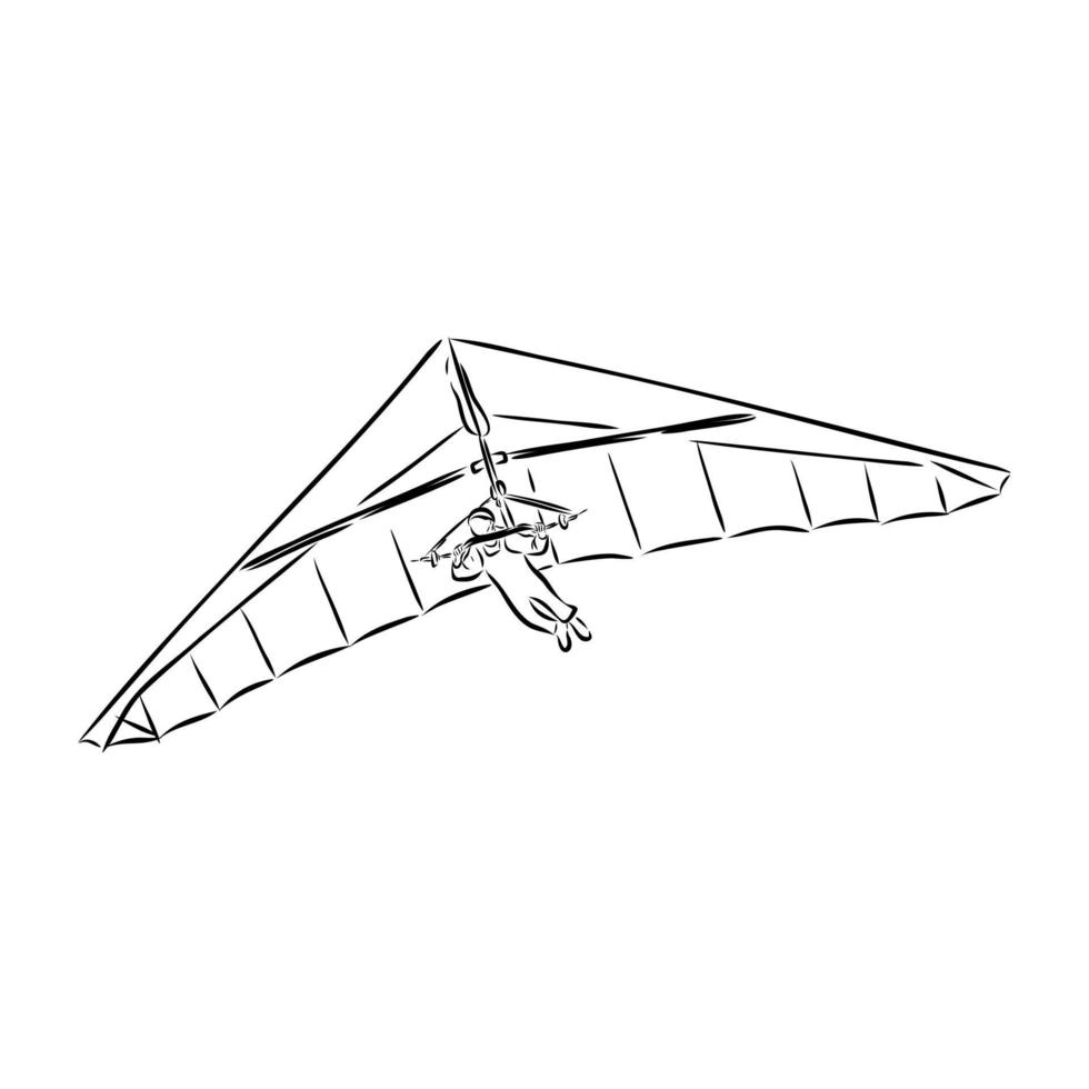 croquis de vecteur de deltaplane