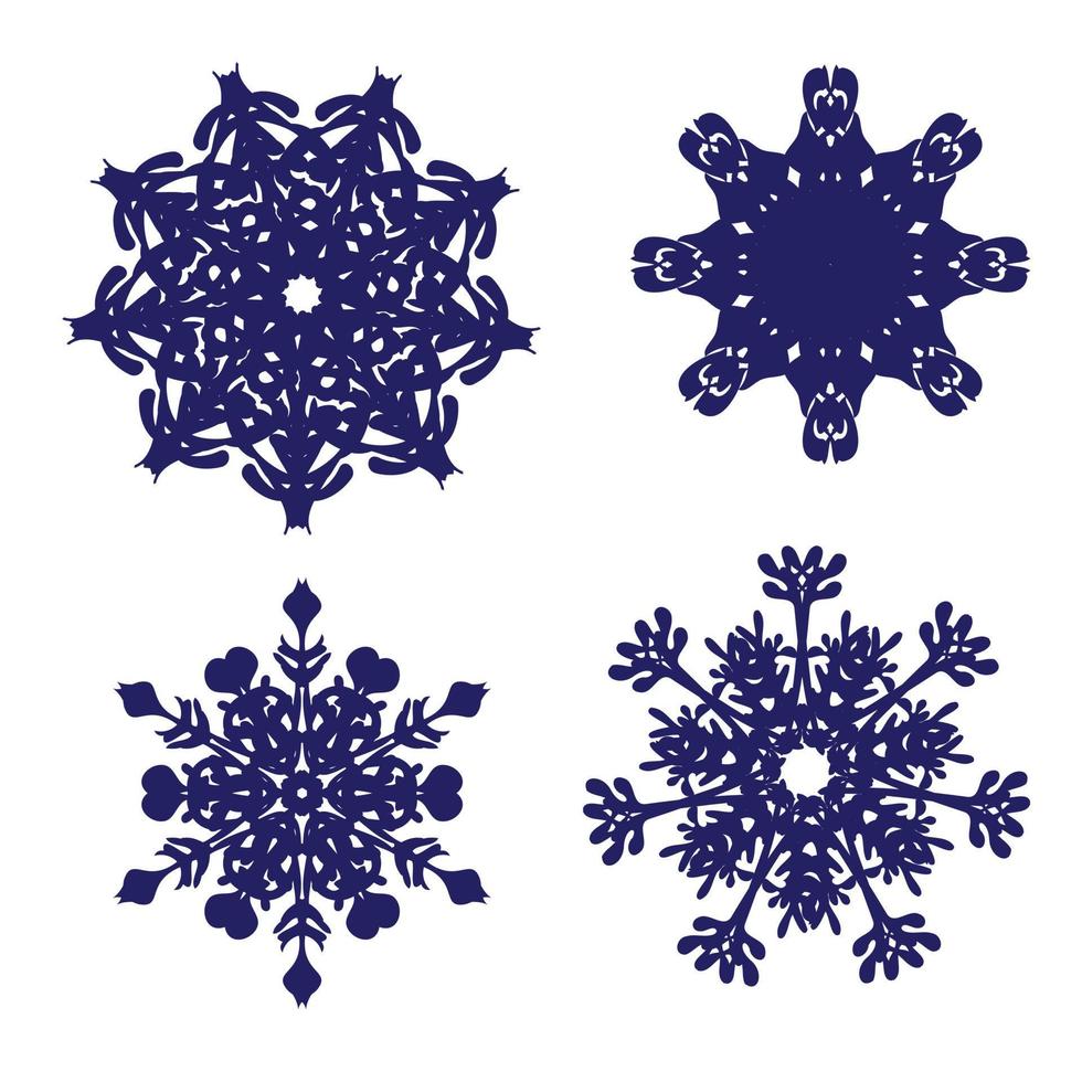 croquis de vecteur de rosette de flocon de neige