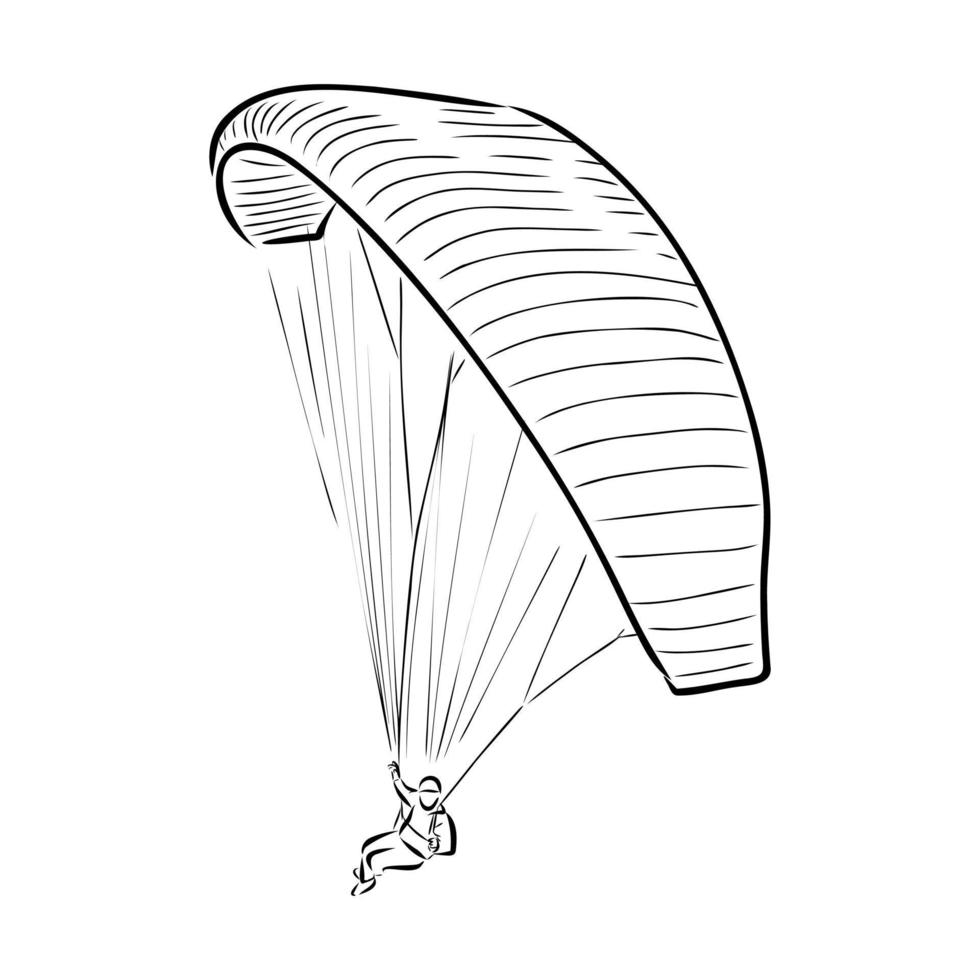 croquis de vecteur de parachutiste
