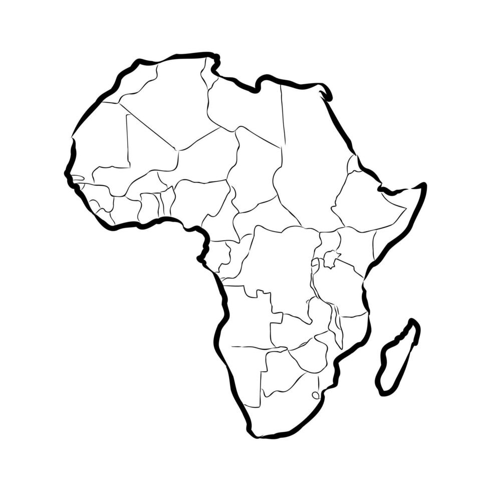 croquis de vecteur de carte afrique