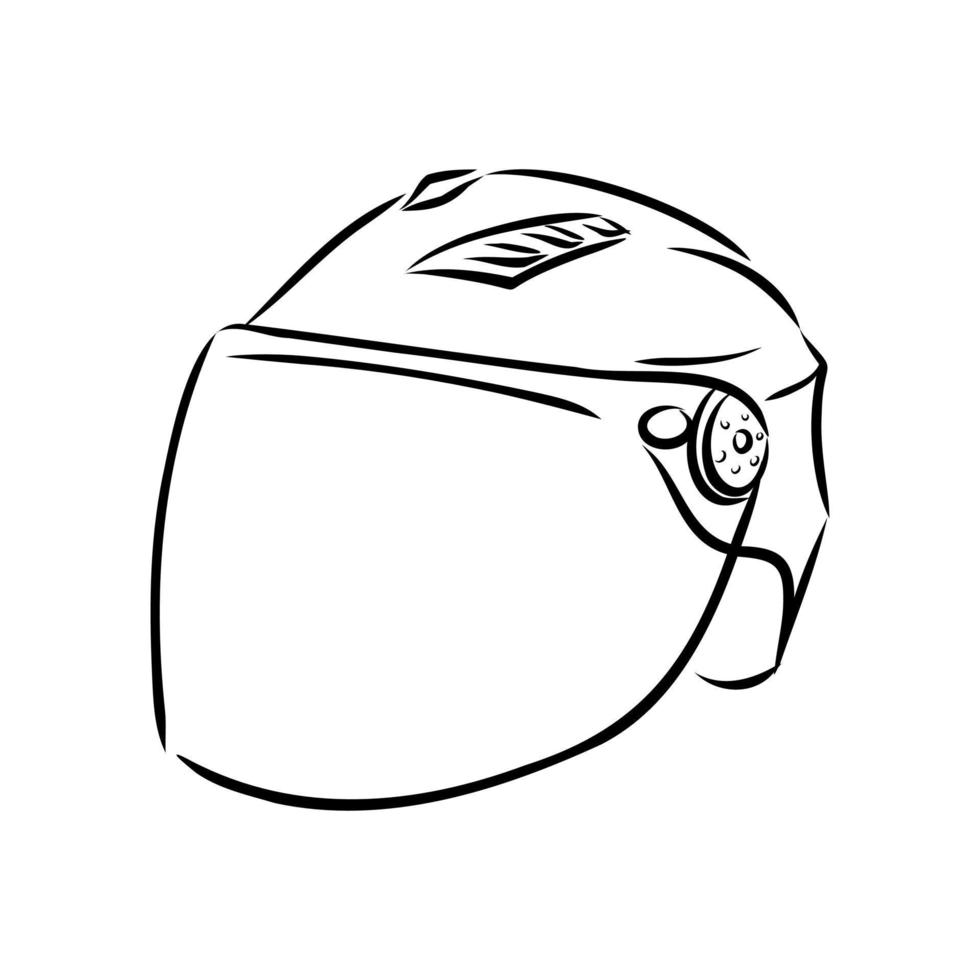 croquis de vecteur de casque de moto