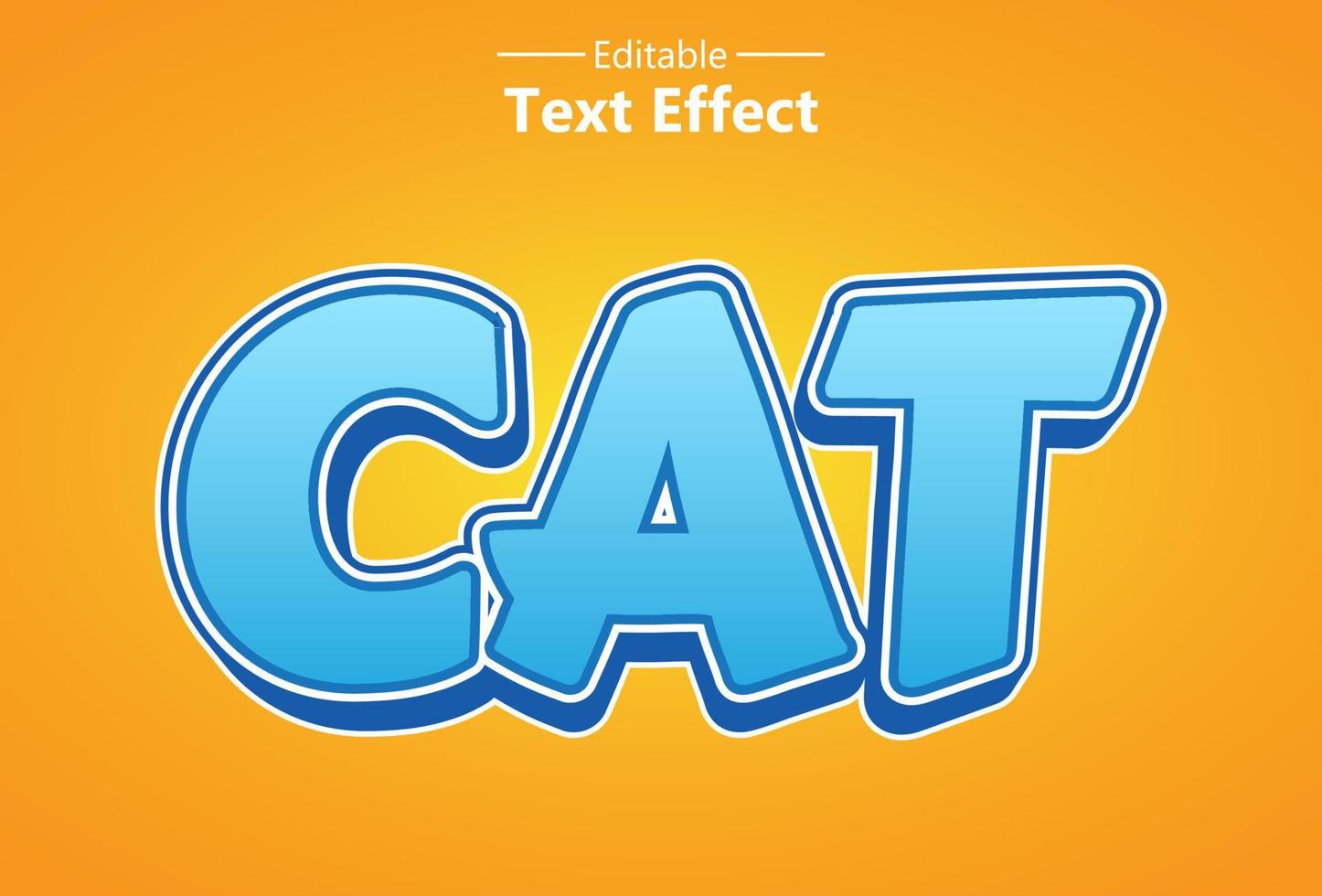 effet de texte chat avec couleur orange pour la marque. vecteur