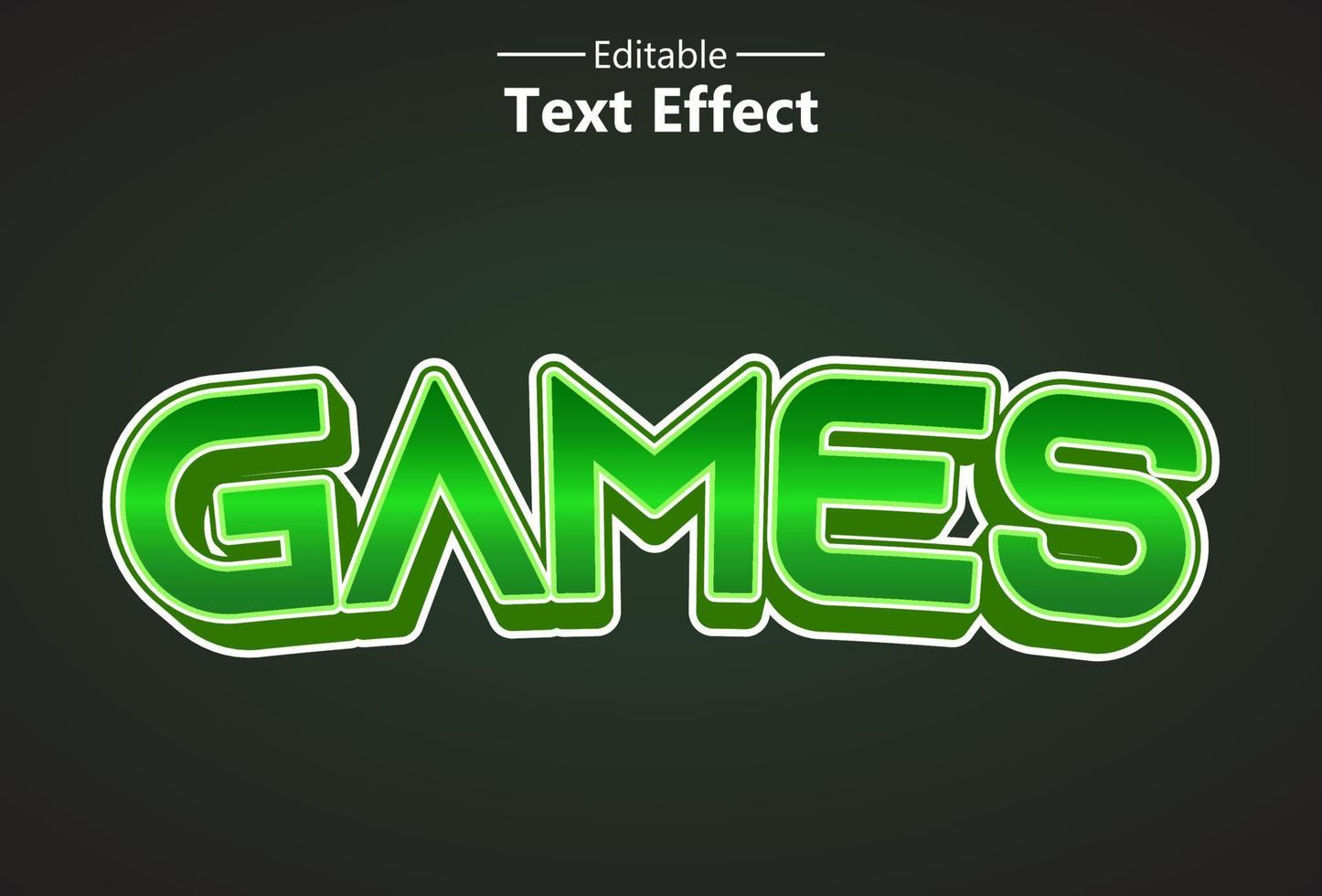 effet de texte de jeux avec couleur verte modifiable pour le logo. vecteur
