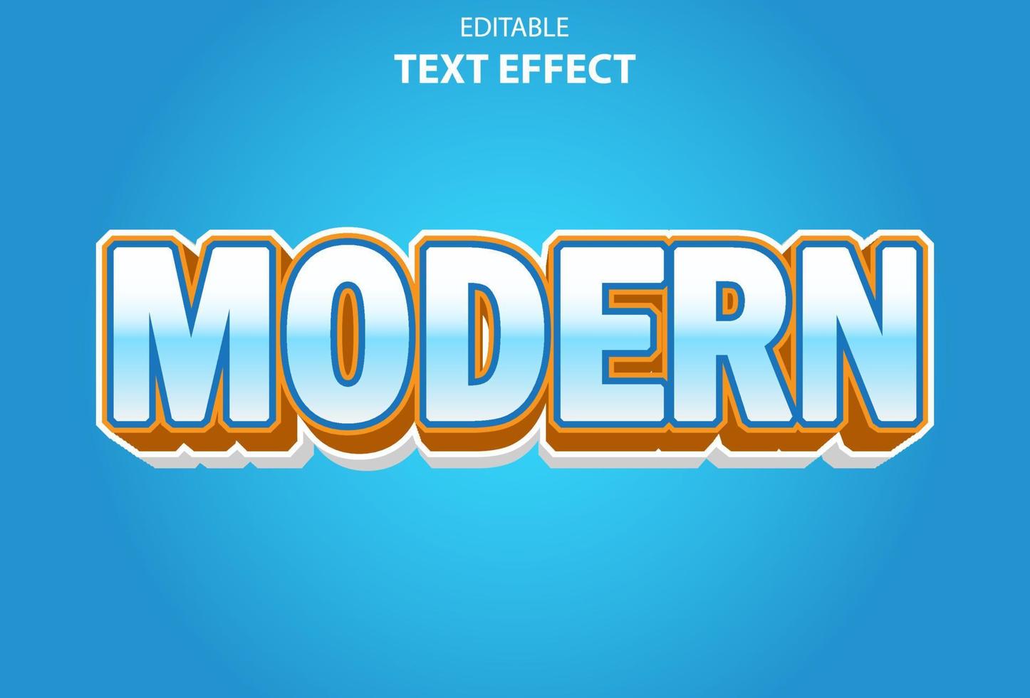 effet de texte moderne avec un style 3d de couleur bleue pour le modèle. vecteur