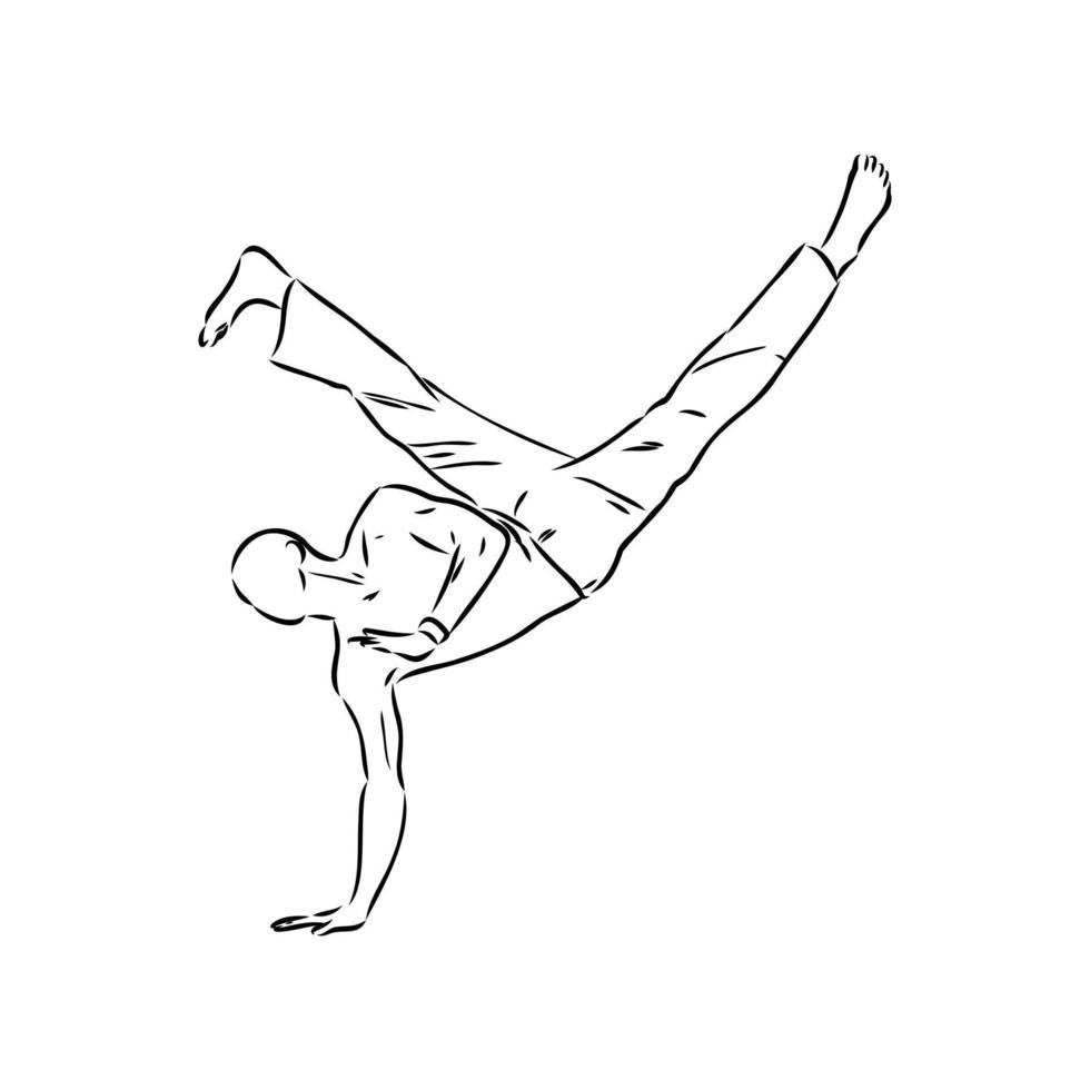 croquis de vecteur de capoeira