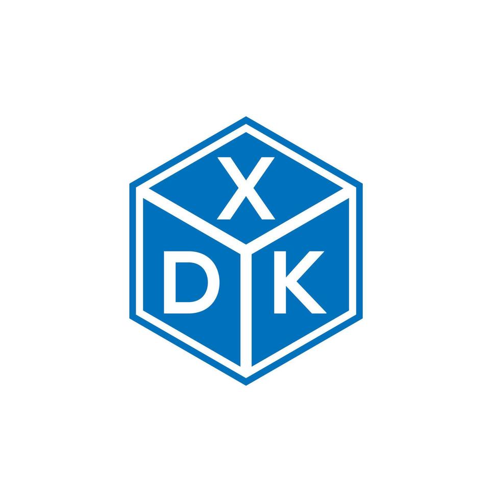 création de logo de lettre xdk sur fond blanc. concept de logo de lettre initiales créatives xdk. conception de lettre xdk. vecteur