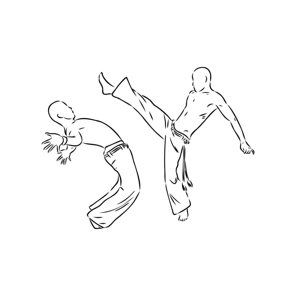 croquis de vecteur de capoeira