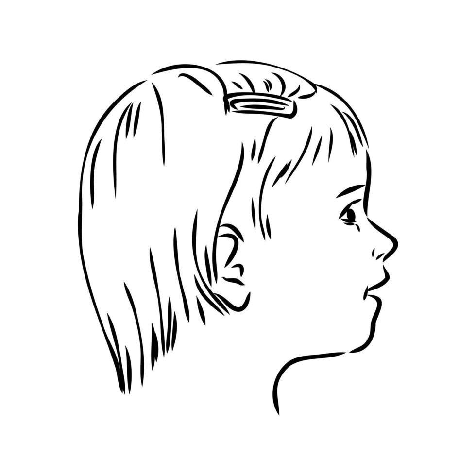 croquis de vecteur de profil enfant