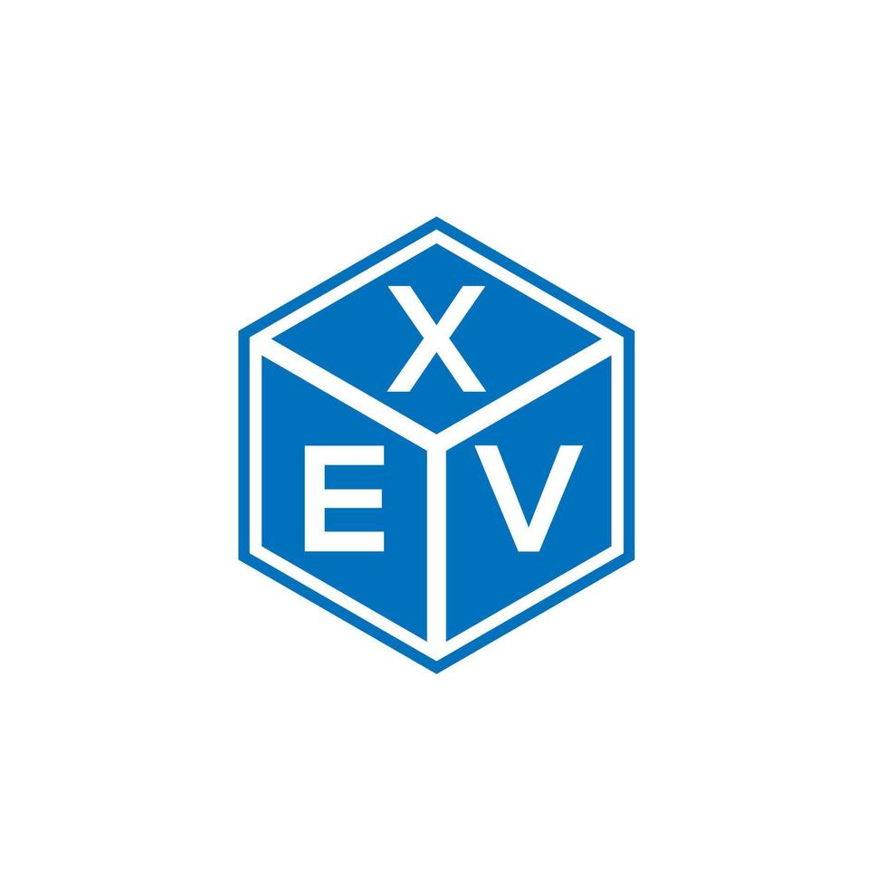 création de logo de lettre xev sur fond blanc. concept de logo de lettre initiales créatives xev. conception de lettre xev. vecteur