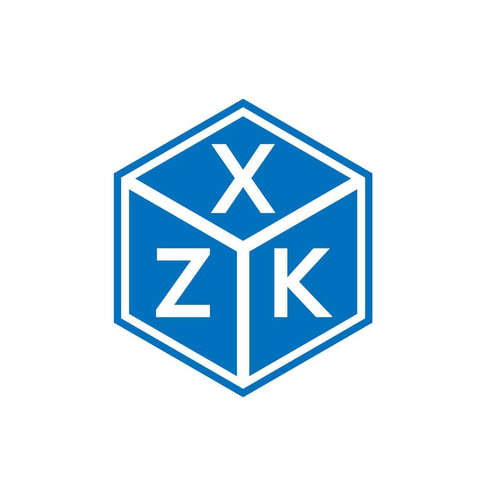 création de logo de lettre xzk sur fond blanc. concept de logo de lettre initiales créatives xzk. conception de lettre xzk. vecteur