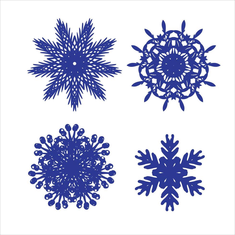 croquis de vecteur de rosette de flocon de neige