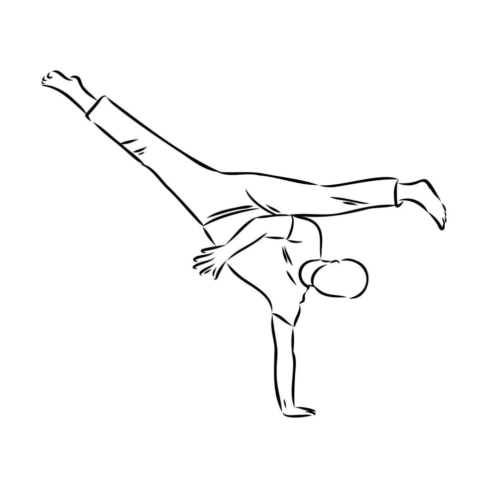 croquis de vecteur de capoeira