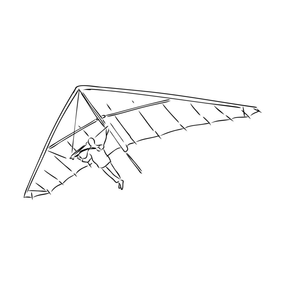 croquis de vecteur de deltaplane