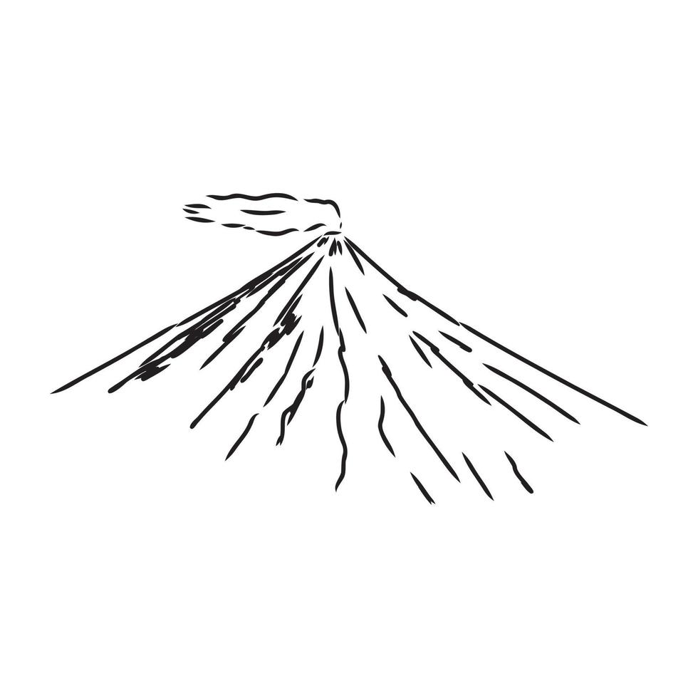 croquis de vecteur de volcan