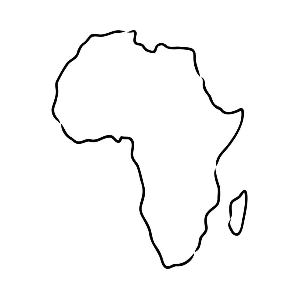 croquis de vecteur de carte afrique