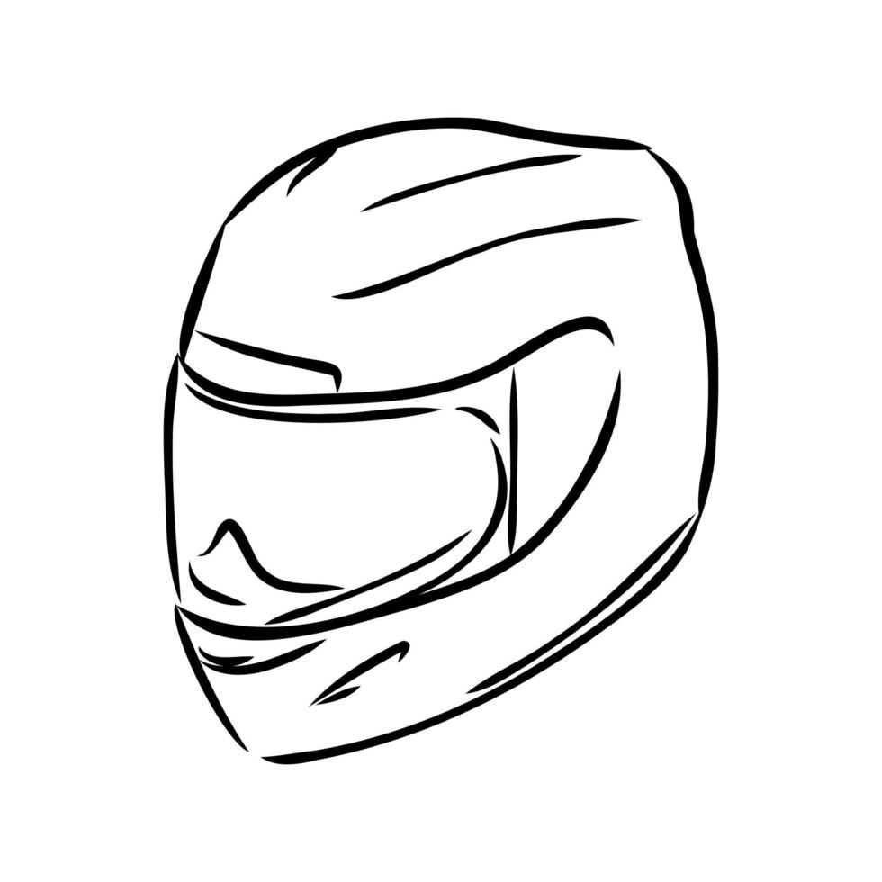 croquis de vecteur de casque de moto