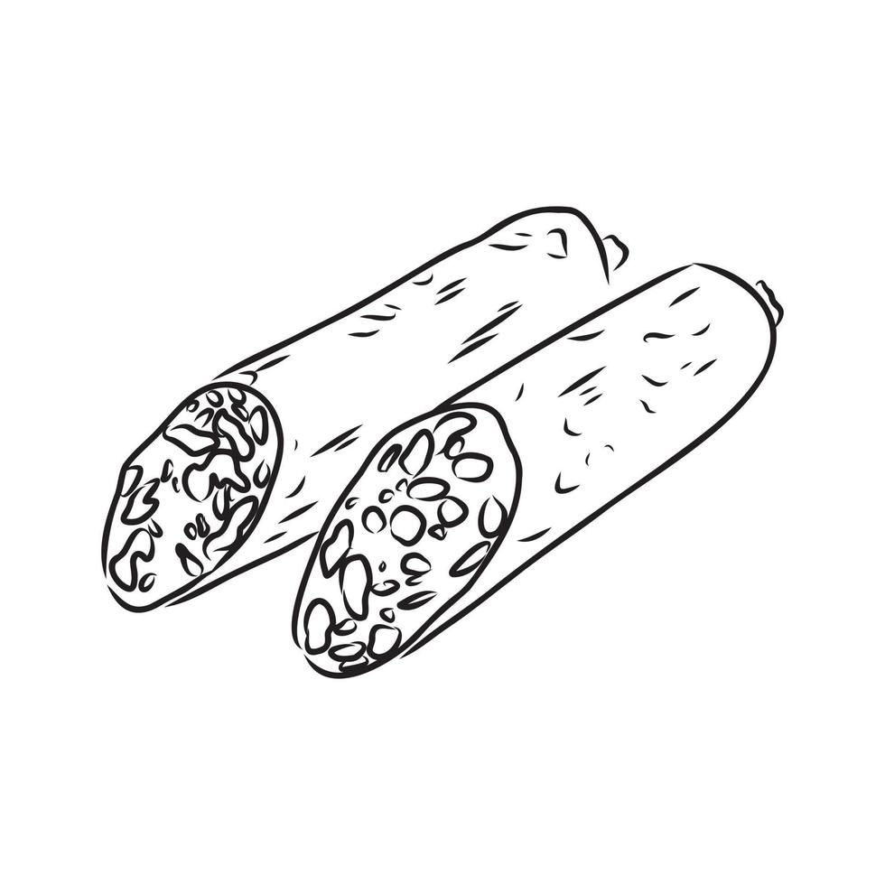 croquis de vecteur de saucisse