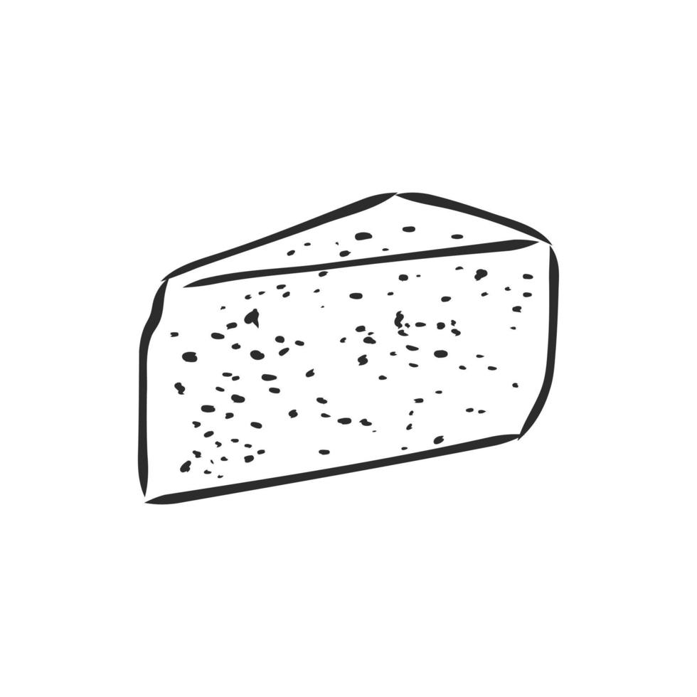 un morceau de croquis de vecteur de fromage