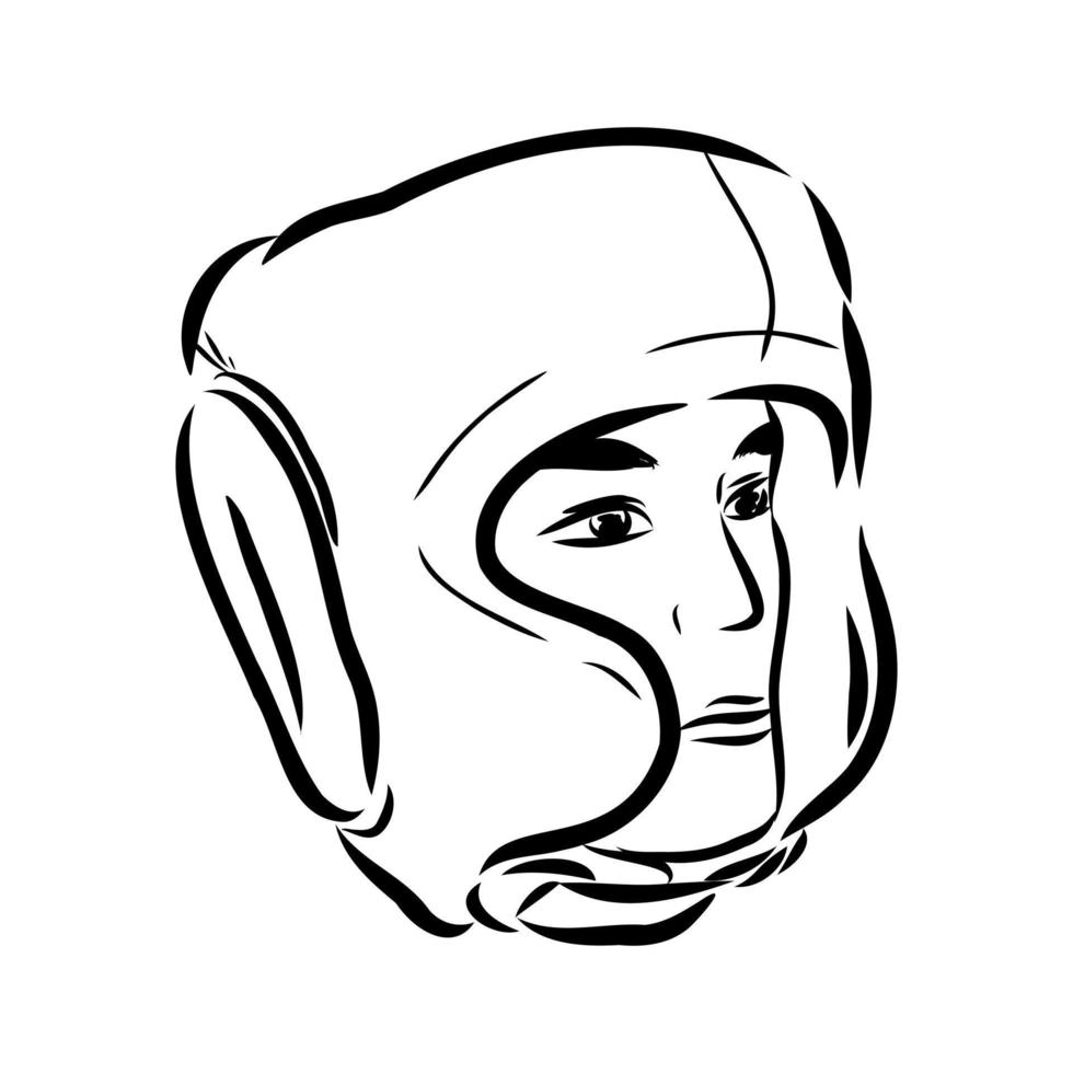 croquis de vecteur de casque de boxe