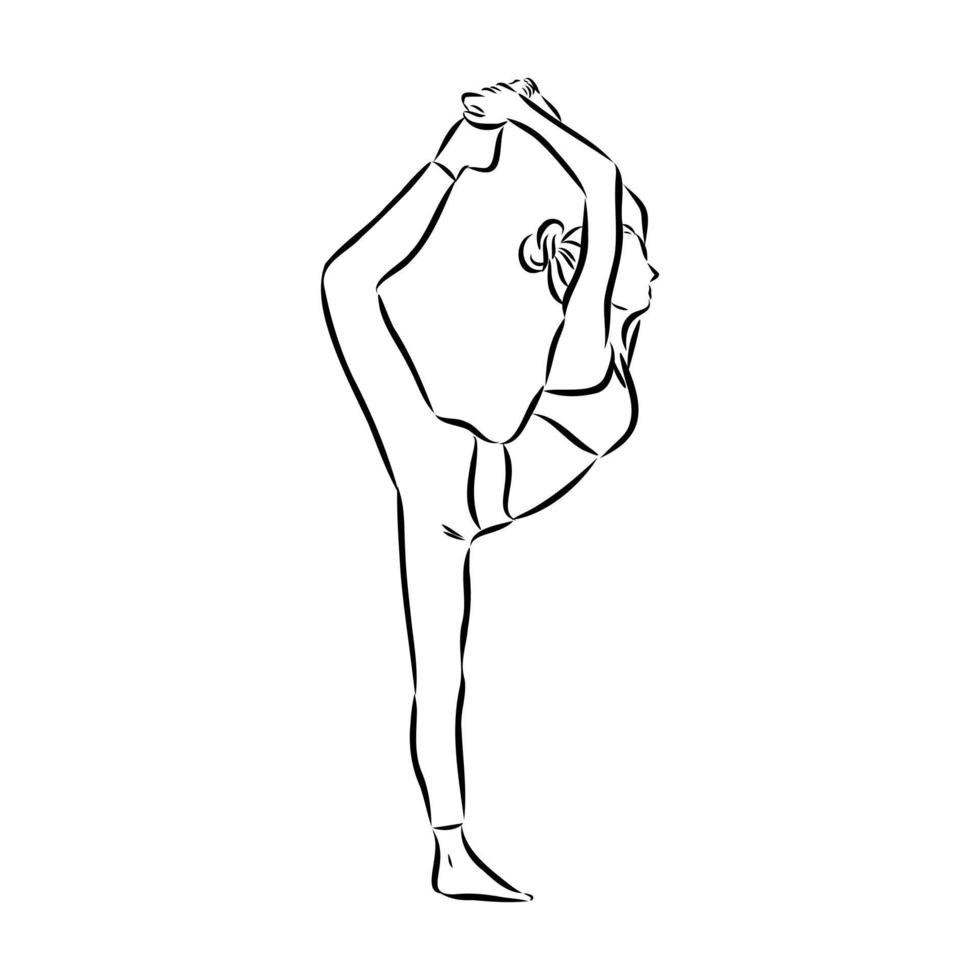 croquis de vecteur de pose de yoga