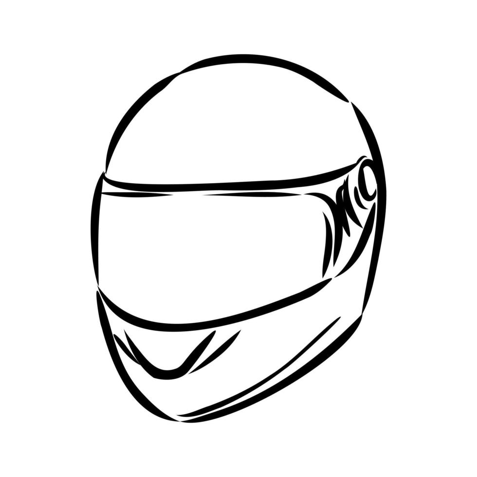 croquis de vecteur de casque de moto