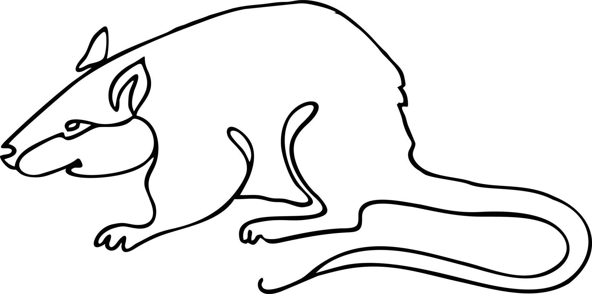 souris un dessin au trait. un dessin en ligne continue de rat pour l'identité du logo de l'entreprise vecteur