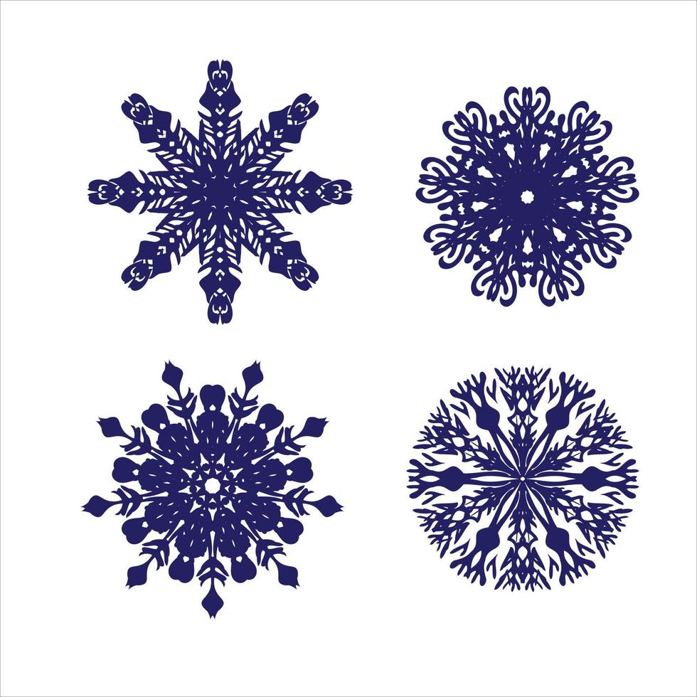 croquis de vecteur de rosette de flocon de neige