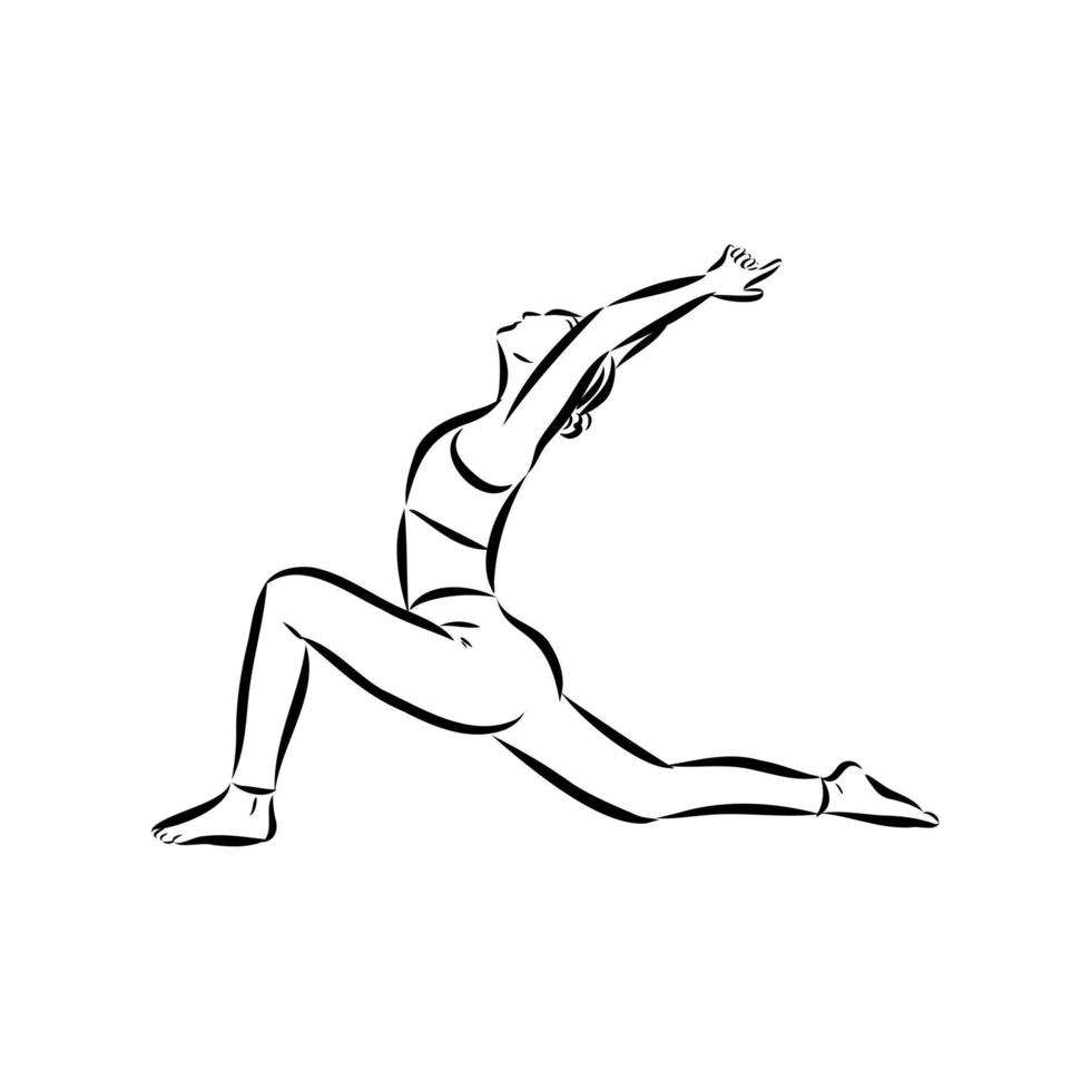 croquis de vecteur de pose de yoga