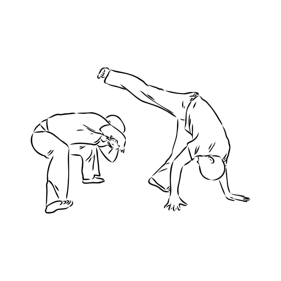 croquis de vecteur de capoeira