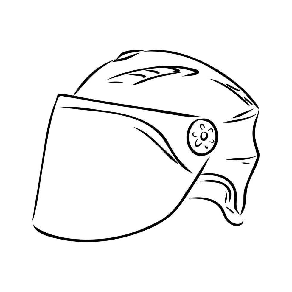 croquis de vecteur de casque de moto