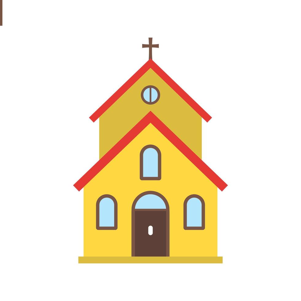 bâtiment de l'église j'ai une icône de couleur plate vecteur