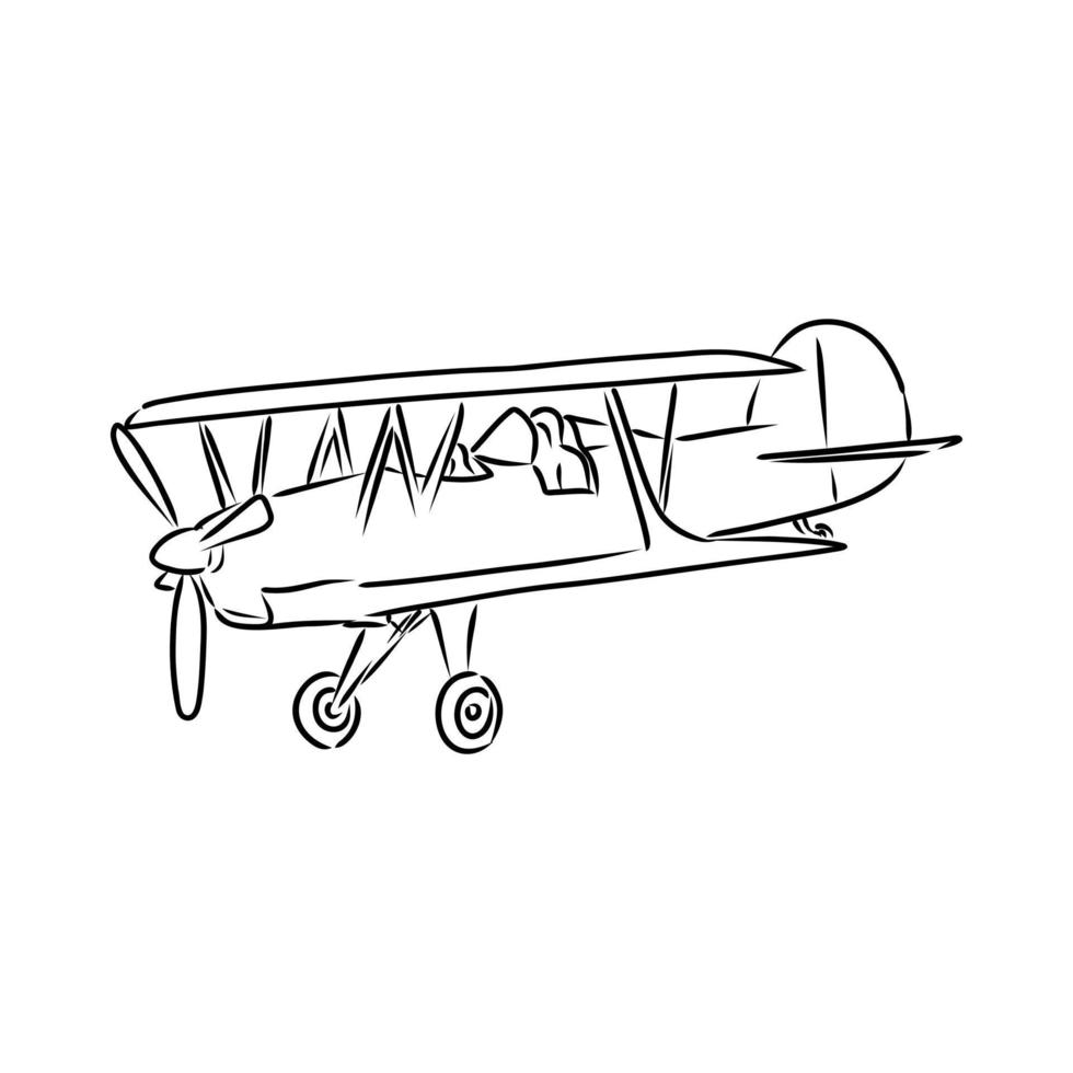 croquis de vecteur d'avion à moteur léger