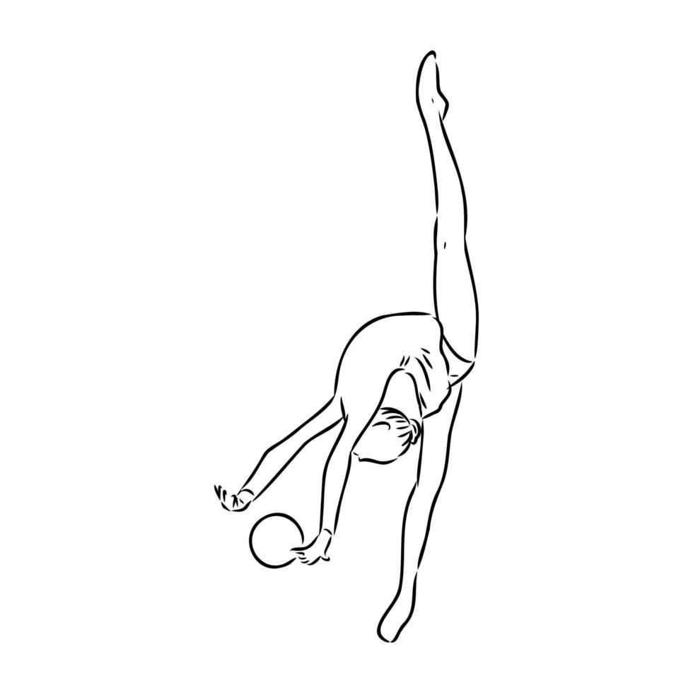 croquis de vecteur de gymnastique artistique