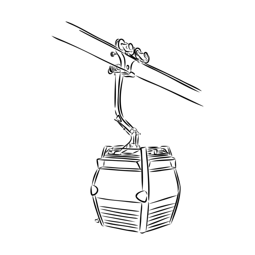 croquis de vecteur de téléphérique